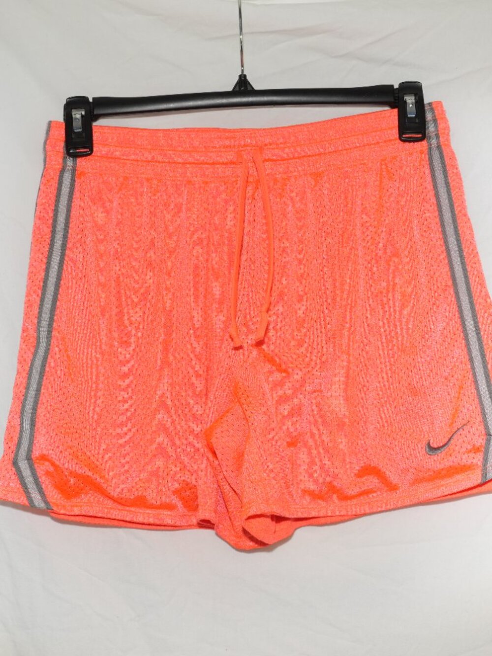 Nike Medium Mesh Sports Shorts with Drawstring Dri-fit Shiny Coral w/ Gray EUC